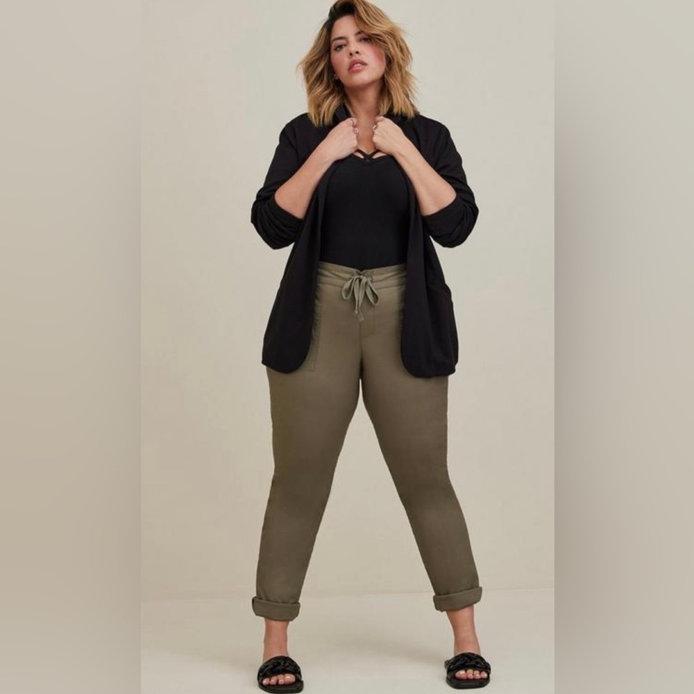 Torrid Black Blazer and Olive Pants Set